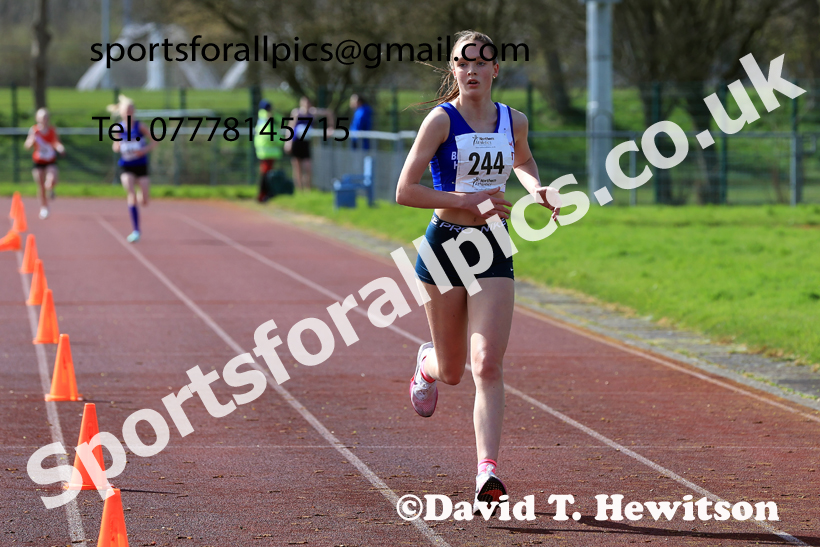 Girls Under-15s Young Athletes 5k, 2026 Northern Mens 12 and Womens 6 Stage Road Relays and Young Athletes 5k, Sheepmount Stadium, Carlisle. Photo: David T. Hewitson/Sports for All Pics
